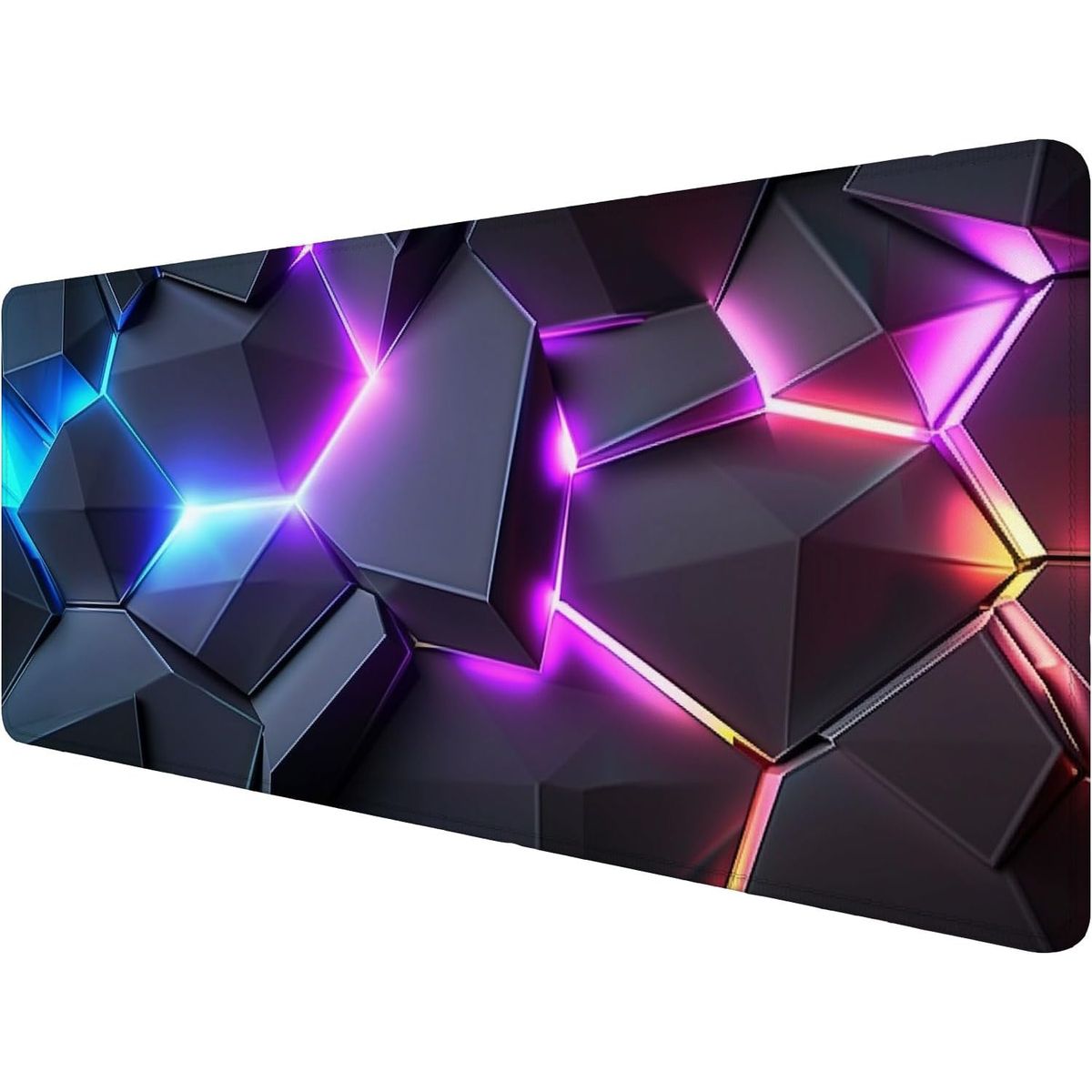 KUANGYE - Mouse Pad Gamer Xxl Antideslizante Geometría 3D 90x40cm 3mm