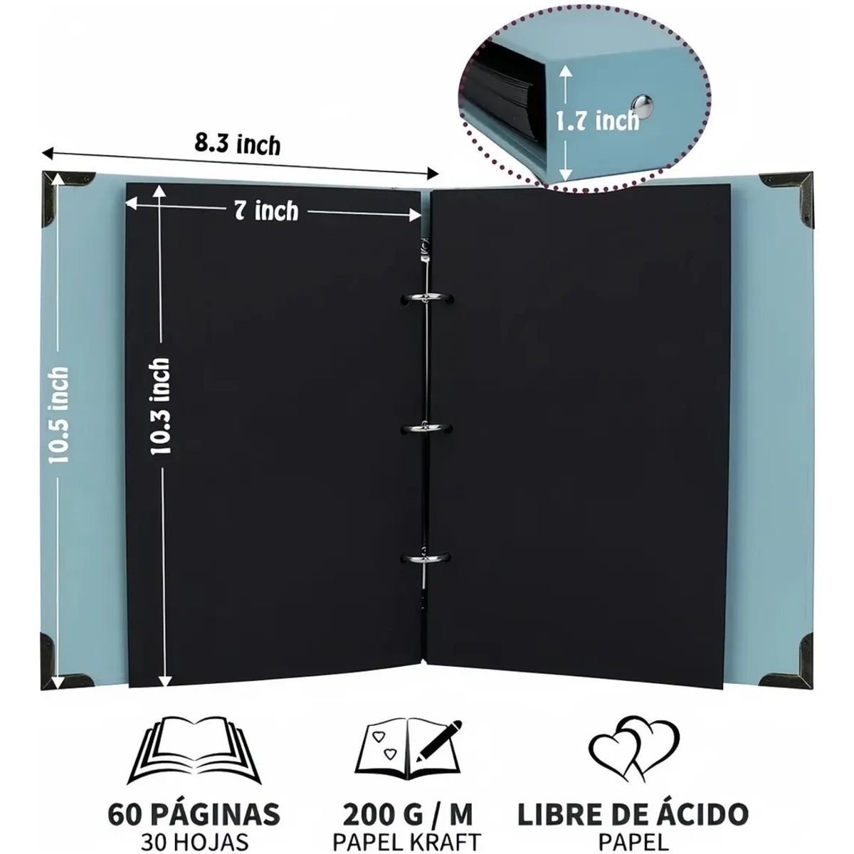 VIDA BUENAS - Álbum Fotográfico Con Scrapbook Pintura Escribir 60 Páginas