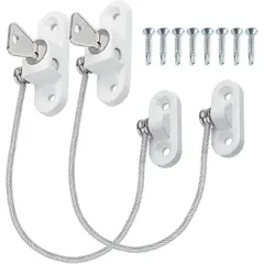 KUANGYE - 2 Seguro Ventana Niños Cable Acero Y Llave Ventana Puertas