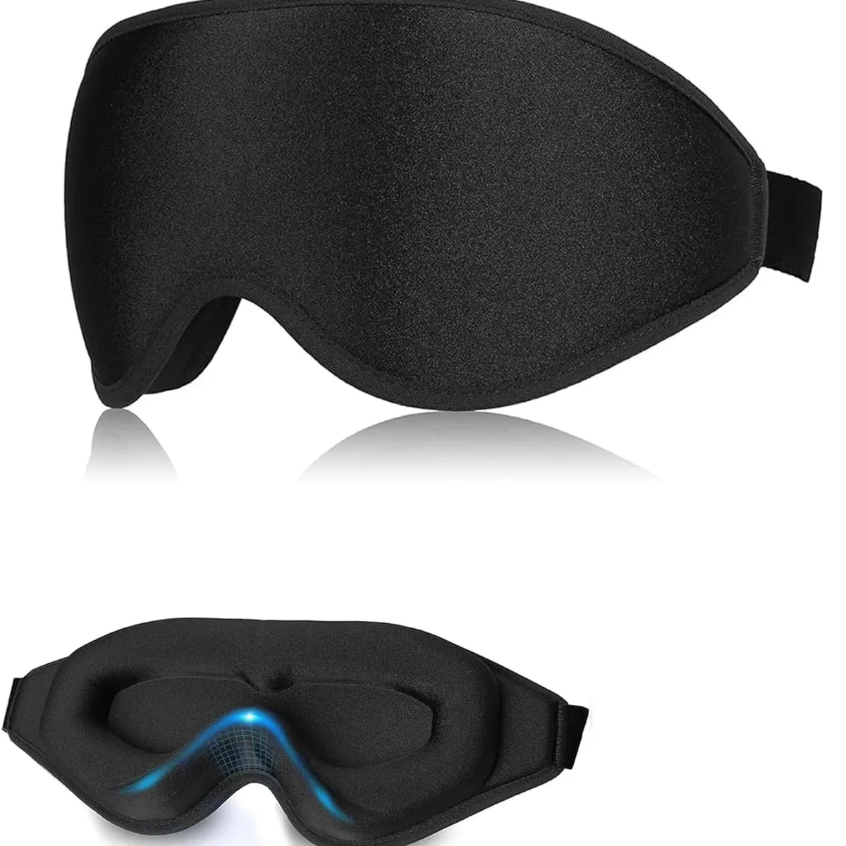 KUANGYE - 3Pcs Antifaz Máscara Para Dormir Luz Total Oscuridad Contorno Copa Cubre Ojos Bloqueo Transpirable