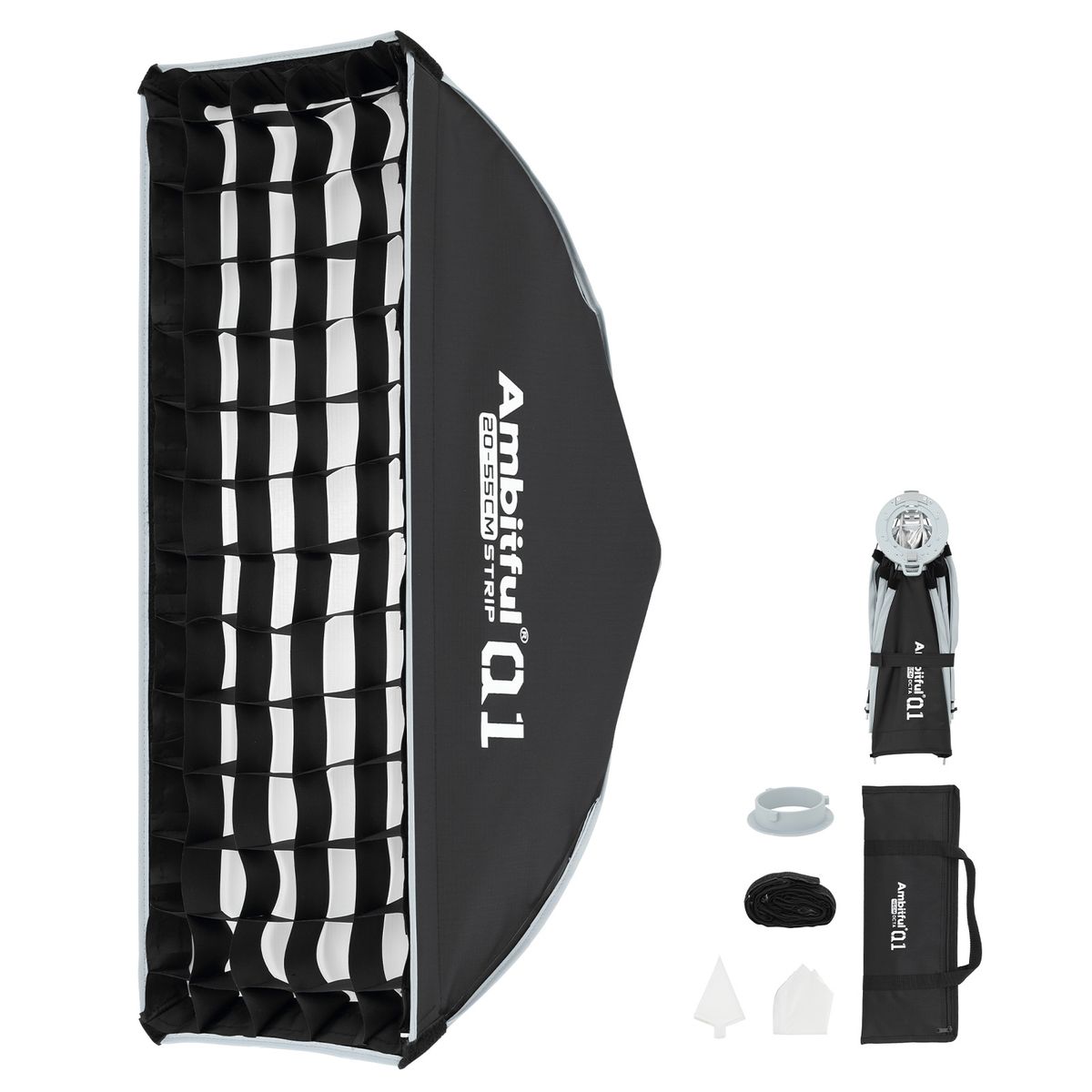 AMBITFUL - AMBITFUL Q1 de 20 x 55cm con rejilla Mini Bowens Mount Softbox para Yongnuo YN150 Nanlite Forza60