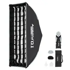 AMBITFUL - Q1 de 20 x 55cm con rejilla Mini Bowens Mount Softbox para Yongnuo YN150 Nanlite Forza60