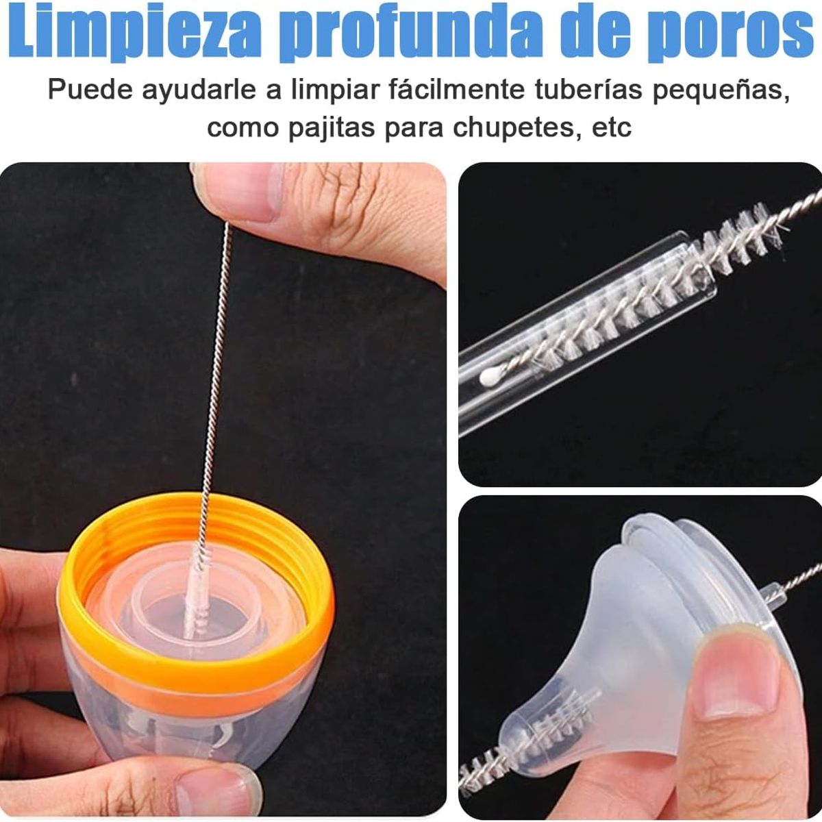 KUANGYE - 10Pcs Cepillo Limpiador Bombillas Pajitas Cócteles Bar 250mm ×8mm