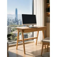GENERICO - Escritorio De Madera Computacion 100x55x80 cm MDP Estilo Nórdico Con 2 Cajones Y Repisa Inferior Mesa Para Living