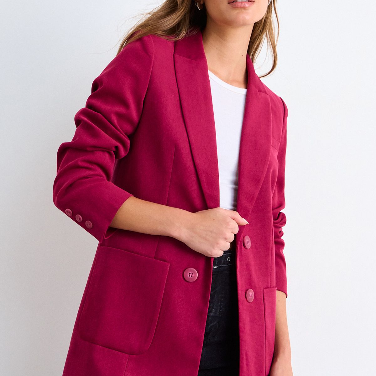 IO - Blazer Liso Mujer Burdeos Io