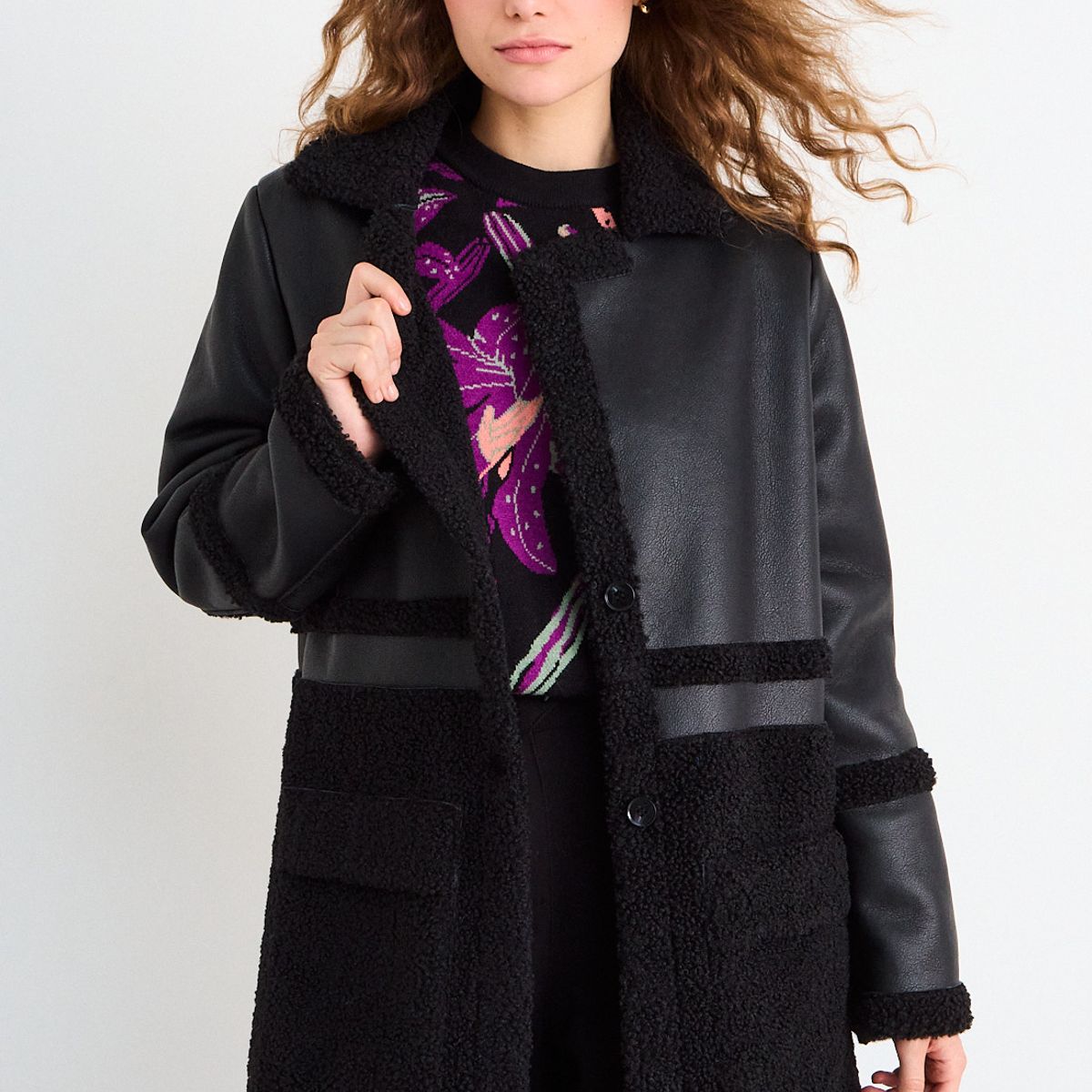 IO - Chaqueta Lisa Mujer Negro Io