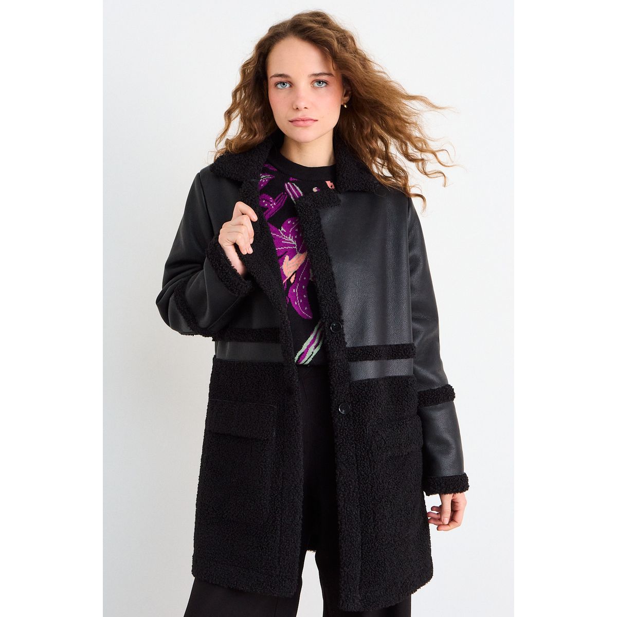 IO - Chaqueta Lisa Mujer Negro Io