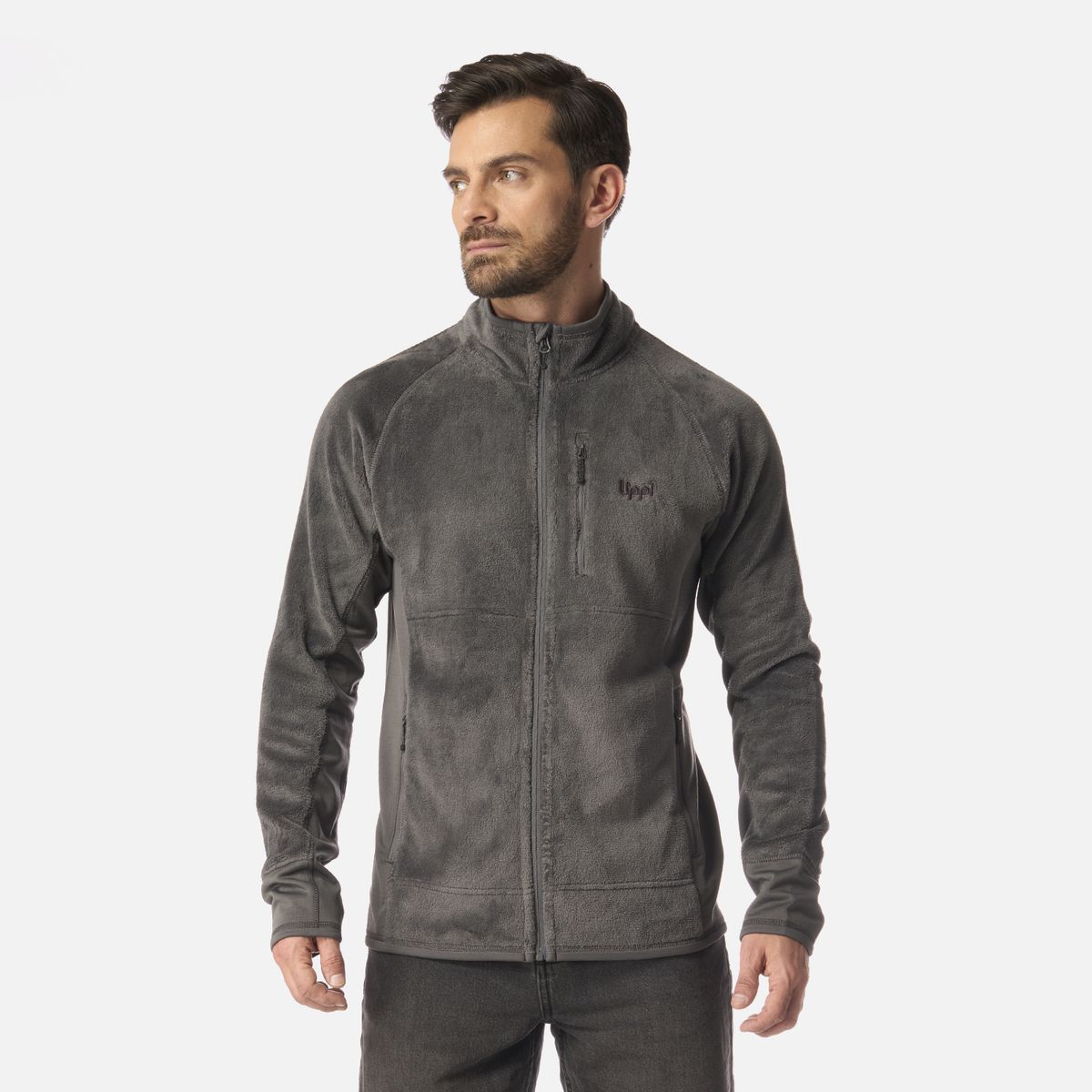 LIPPI - Polar Hombre Numan Shaggy-Pro Jacket Gris Medio Lippi