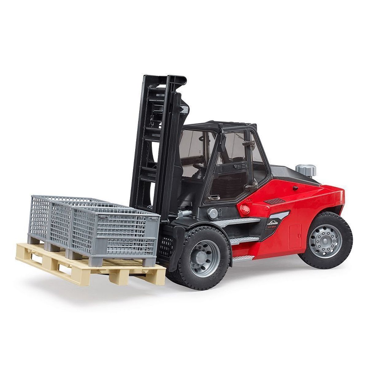 BRUDER - GRUA LINDE HT160 CON PALLET Y 3 CAJAS 1.16