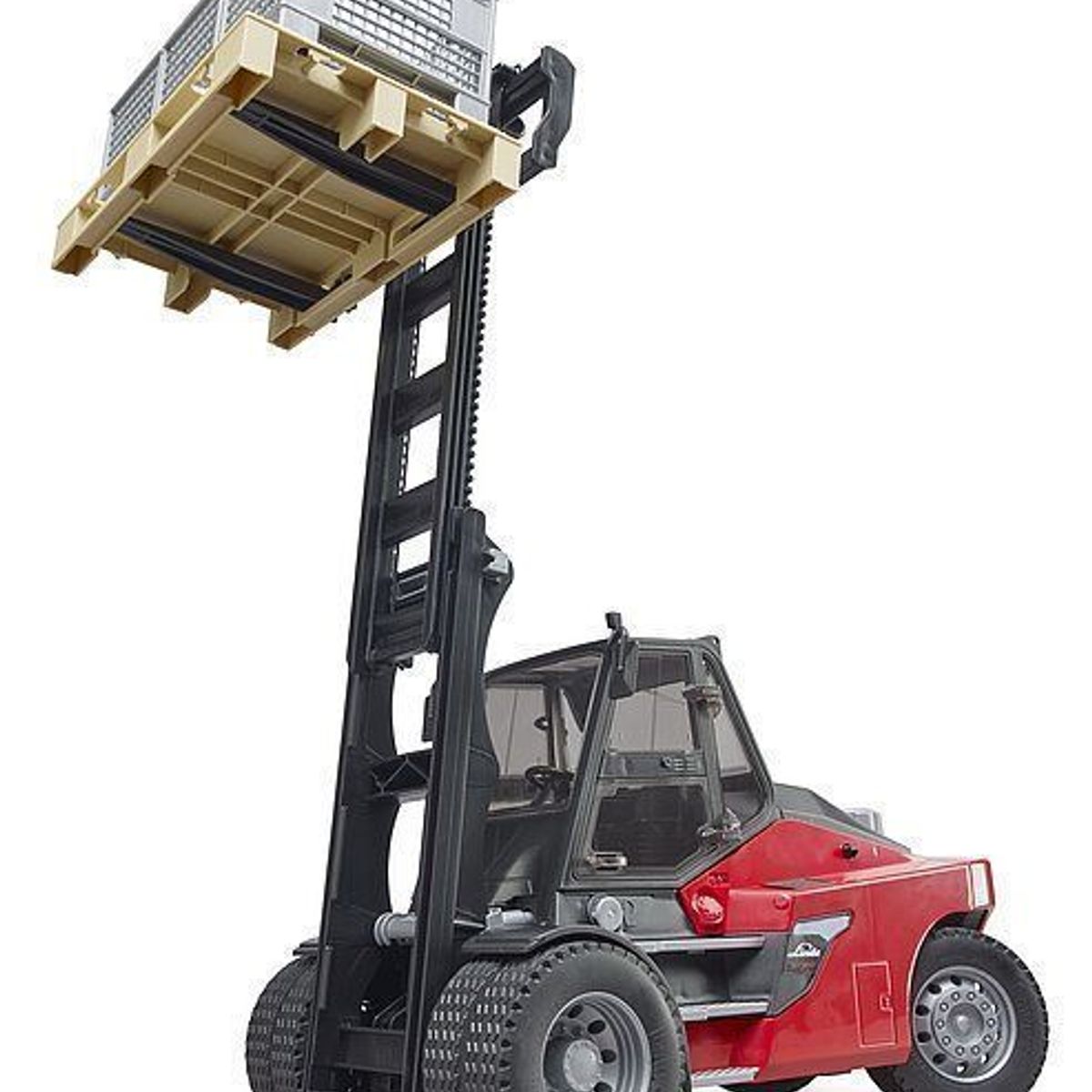 BRUDER - GRUA LINDE HT160 CON PALLET Y 3 CAJAS 1.16