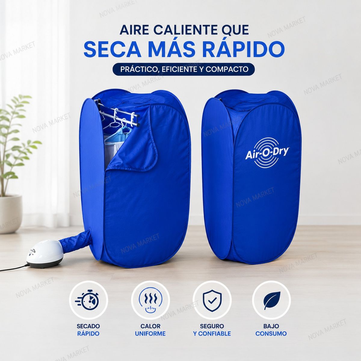 MOVI - Secadora de Ropa Portátil Plegable Eléctrica - Secado Rápido y Simple