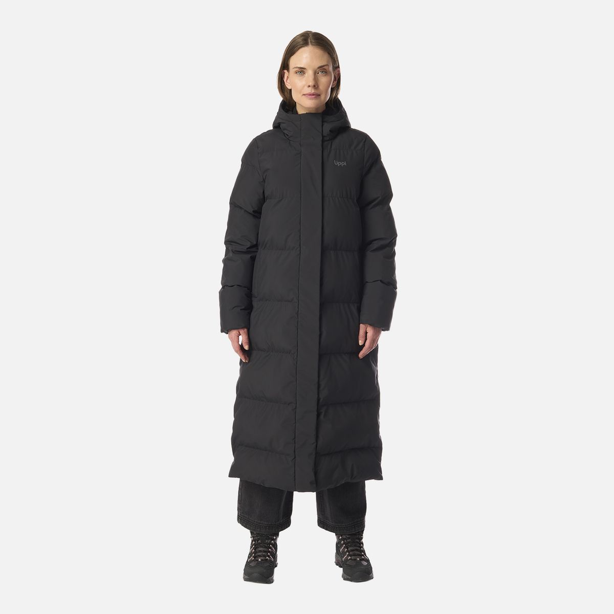 LIPPI - Chaqueta Mujer Long And Warm Steam-Pro Hoody Jacket Negro Lippi