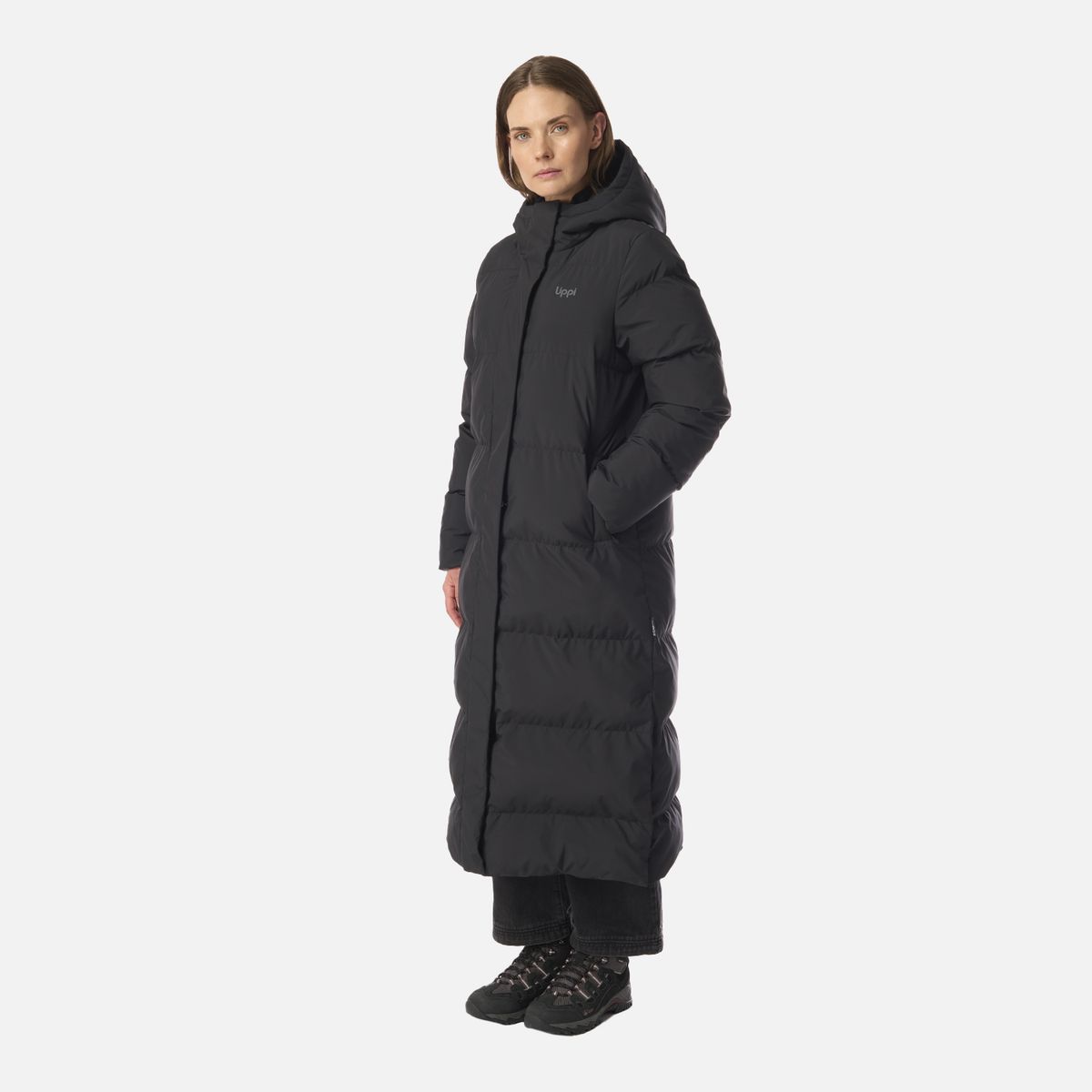 LIPPI - Chaqueta Mujer Long And Warm Steam-Pro Hoody Jacket Negro Lippi