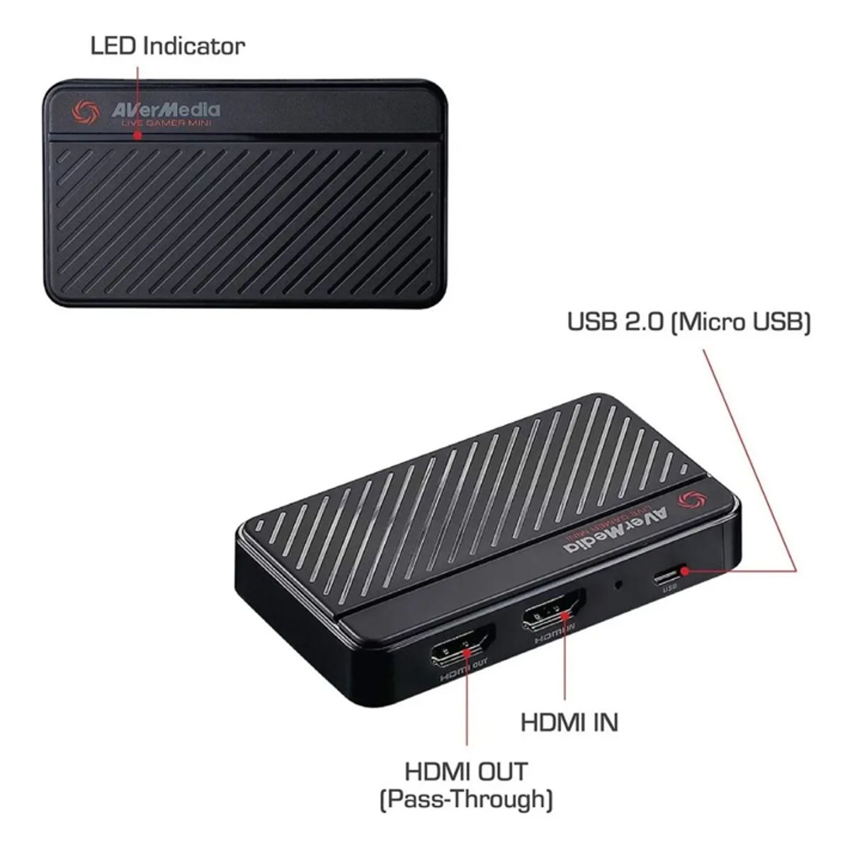 AVERMEDIA - Capturadora de Video Avermedia Live Gamer Mini Gc311, USB 2.0, Nintendo, PS4, Xbox, iPhone, iPad