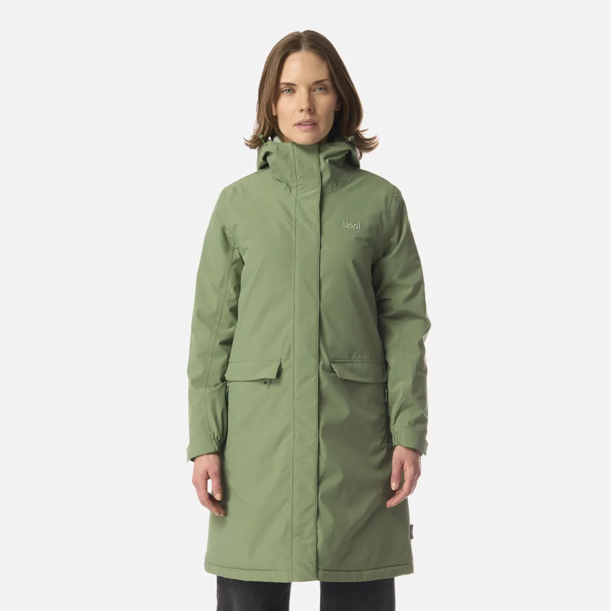 LIPPI - Chaqueta Mujer Mountains Live B-dry Steam-Pro Long Jacket Jade Oscuro Lippi