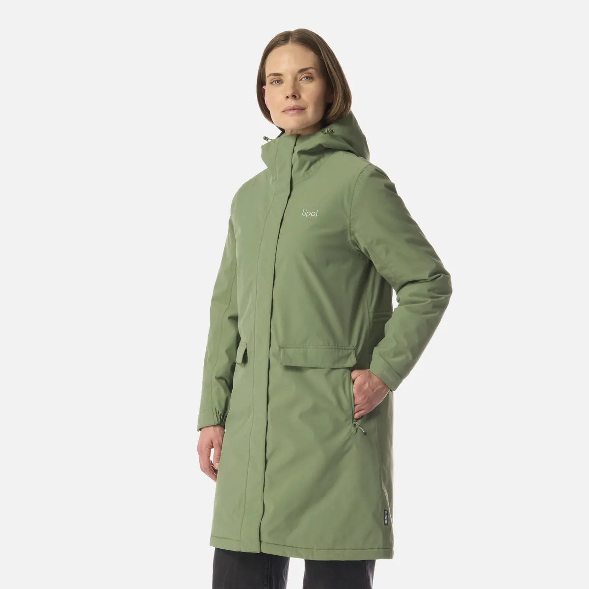 LIPPI - Chaqueta Mujer Mountains Live B-dry Steam-Pro Long Jacket Jade Oscuro Lippi