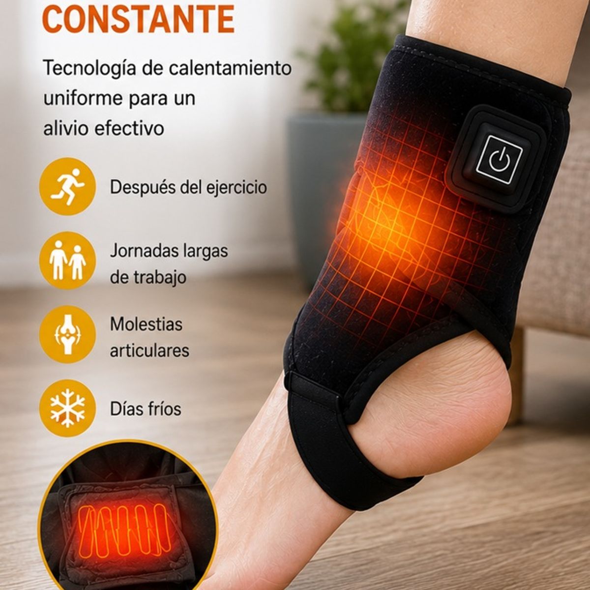 MOVI - Tobillera de Calor Terapéutico Ajustable