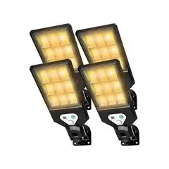 GENERICO - Pack 4 Focos Led Exterior Con Sensor Reflector Solar Labg