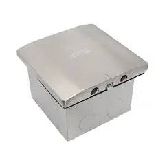 CROMPTON - Caja De Piso Acero Cepillado Ip55 3 Módulos Cowork