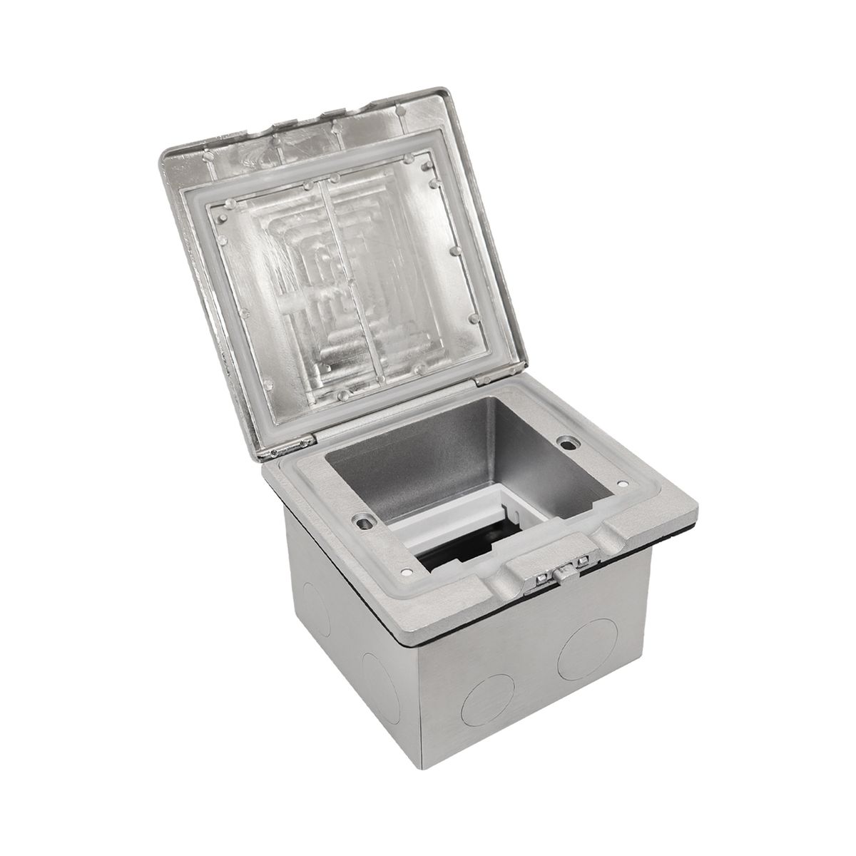 CROMPTON - Caja De Piso Acero Cepillado Ip55 3 Módulos Cowork