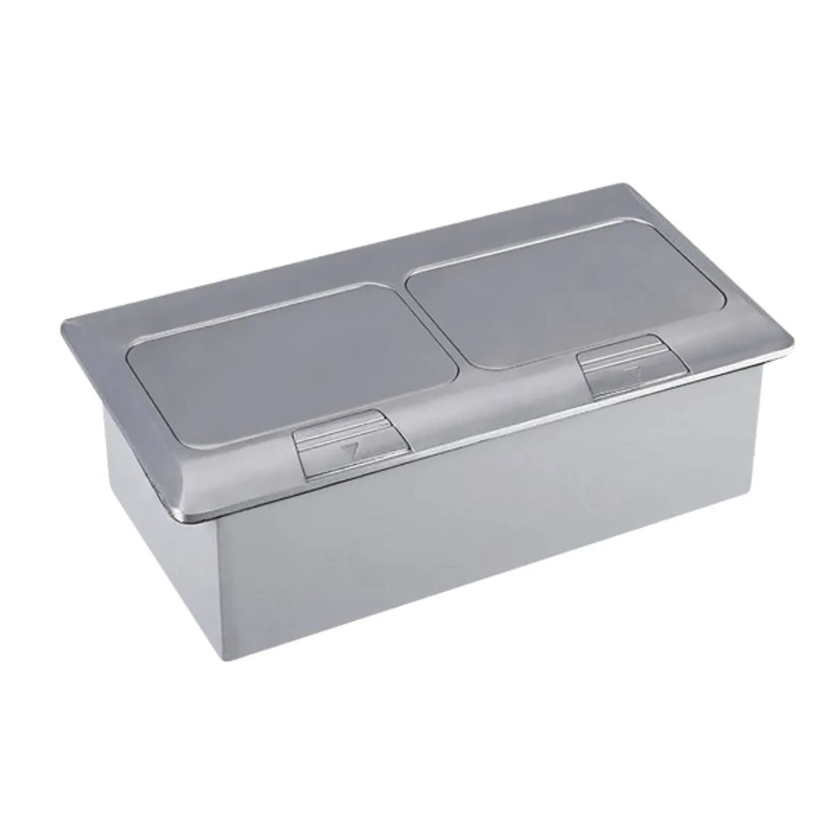 CROMPTON - Caja De Piso Pop-Up Doble 6 Módulos Acero Cepillado Ip44 Cowork