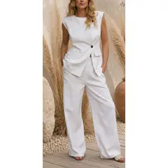 GENERAL - Conjunto Lino GILLET y Pantalón Palazzo - Luna Boutique