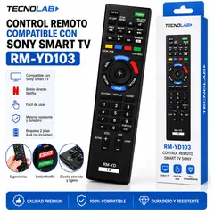 TECNOLAB - Control Remoto Compatible con Sony Smart TV RM-YD103 Botón Netflix