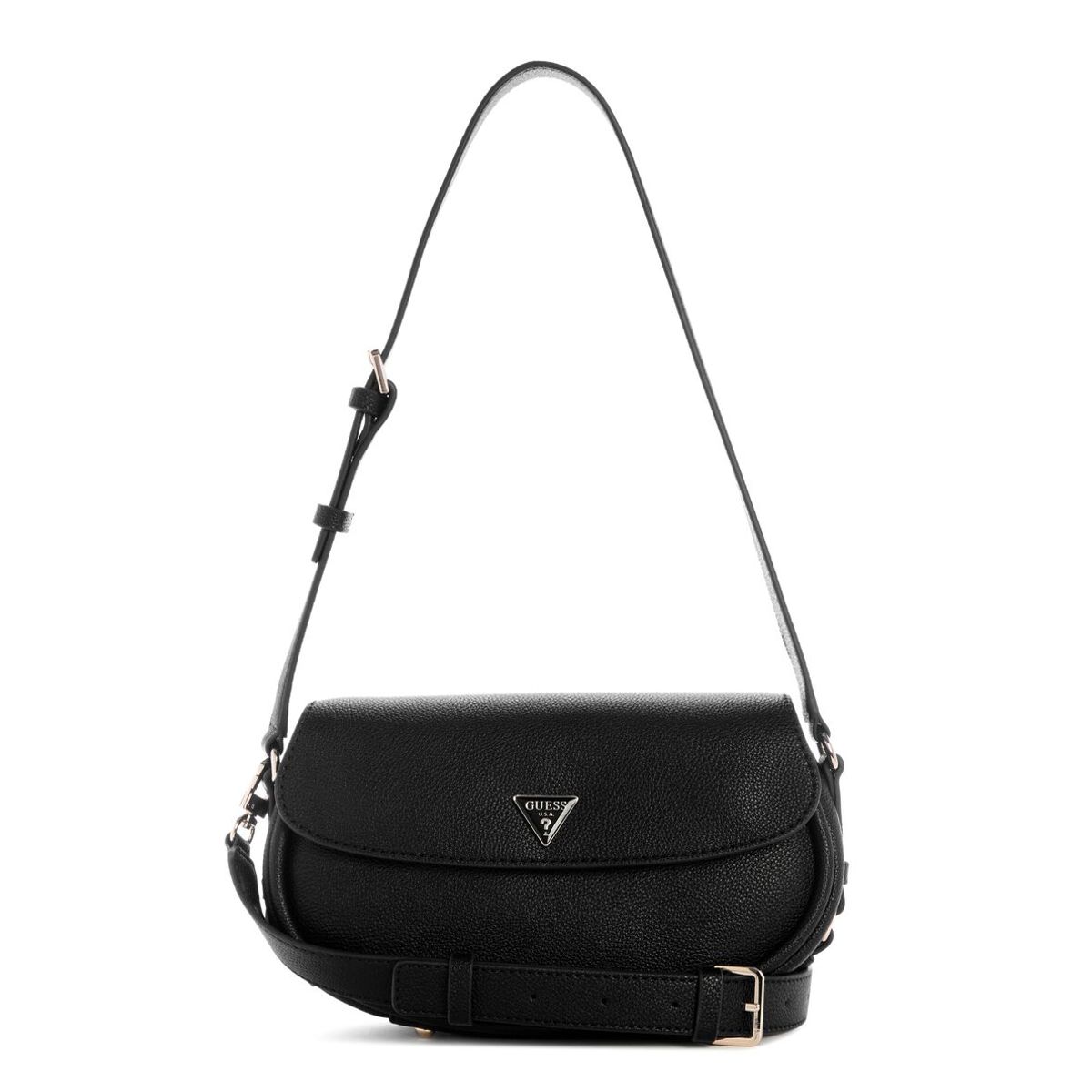 GUESS - Cartera Danya Flap Shoulder Bag Negro