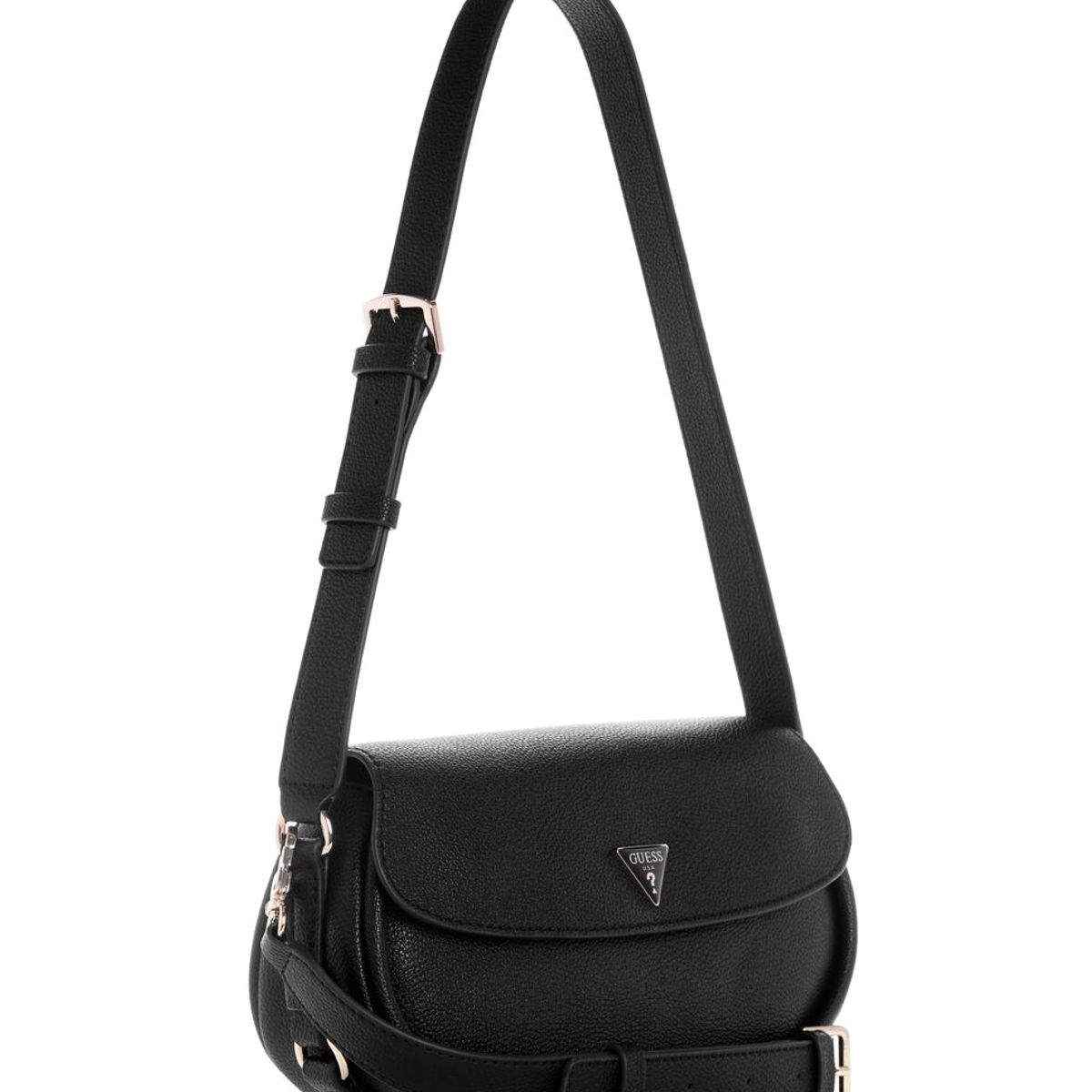 GUESS - Cartera Danya Flap Shoulder Bag Negro