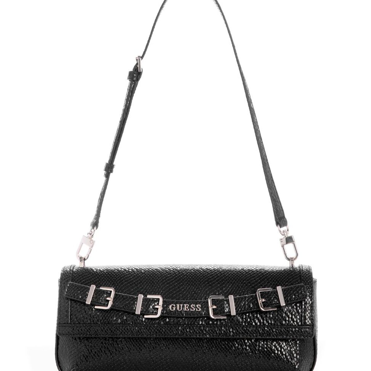 GUESS - Cartera Dovie Flap Shoulder Bag Negro