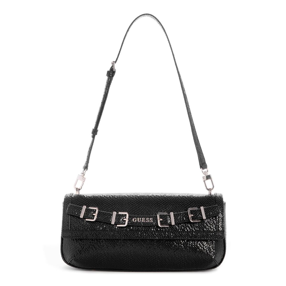 GUESS - Cartera Dovie Flap Shoulder Bag Negro