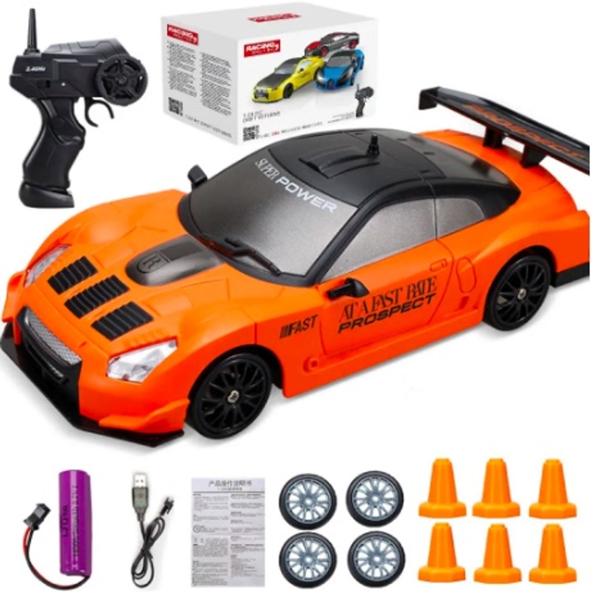 GENERICO - Auto Drift Rc De 2.4 G 4wd Naranja