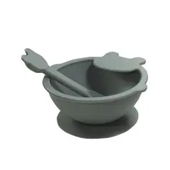 PUMUCKI - Set De Plato y Cuchara Silicona