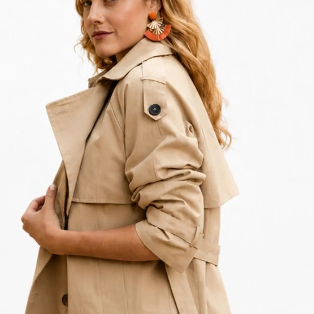 GENERAL - Trench Mujer Largo Corte Clásico con Cinturón - Luna Boutique