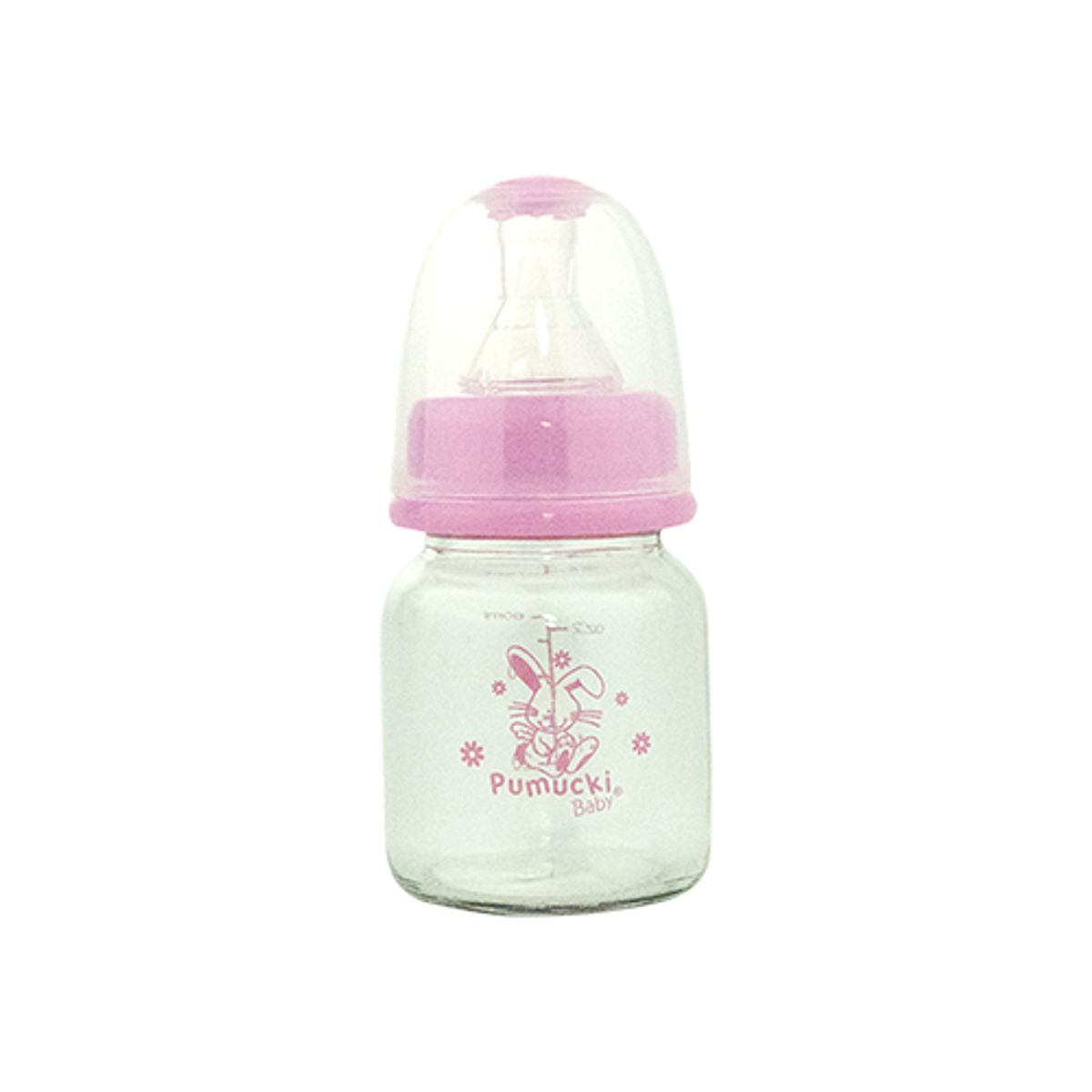 PUMUCKI - Mamadera Recién Nacido Vidrio 2Oz Rosado