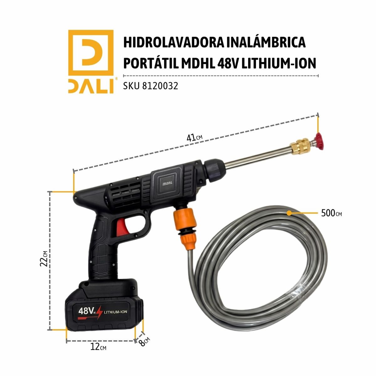 GENERICO - Hidrolavadora Inalámbrica Portátil MDHL 48V Lithium-Ion