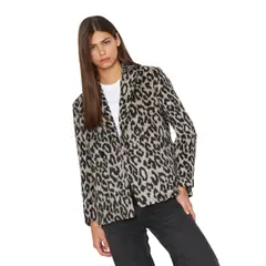 JACINTA TIENDA - Abrigo Gala animal print gris