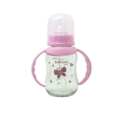 Mamadera de Vidrio 130ml Rosado