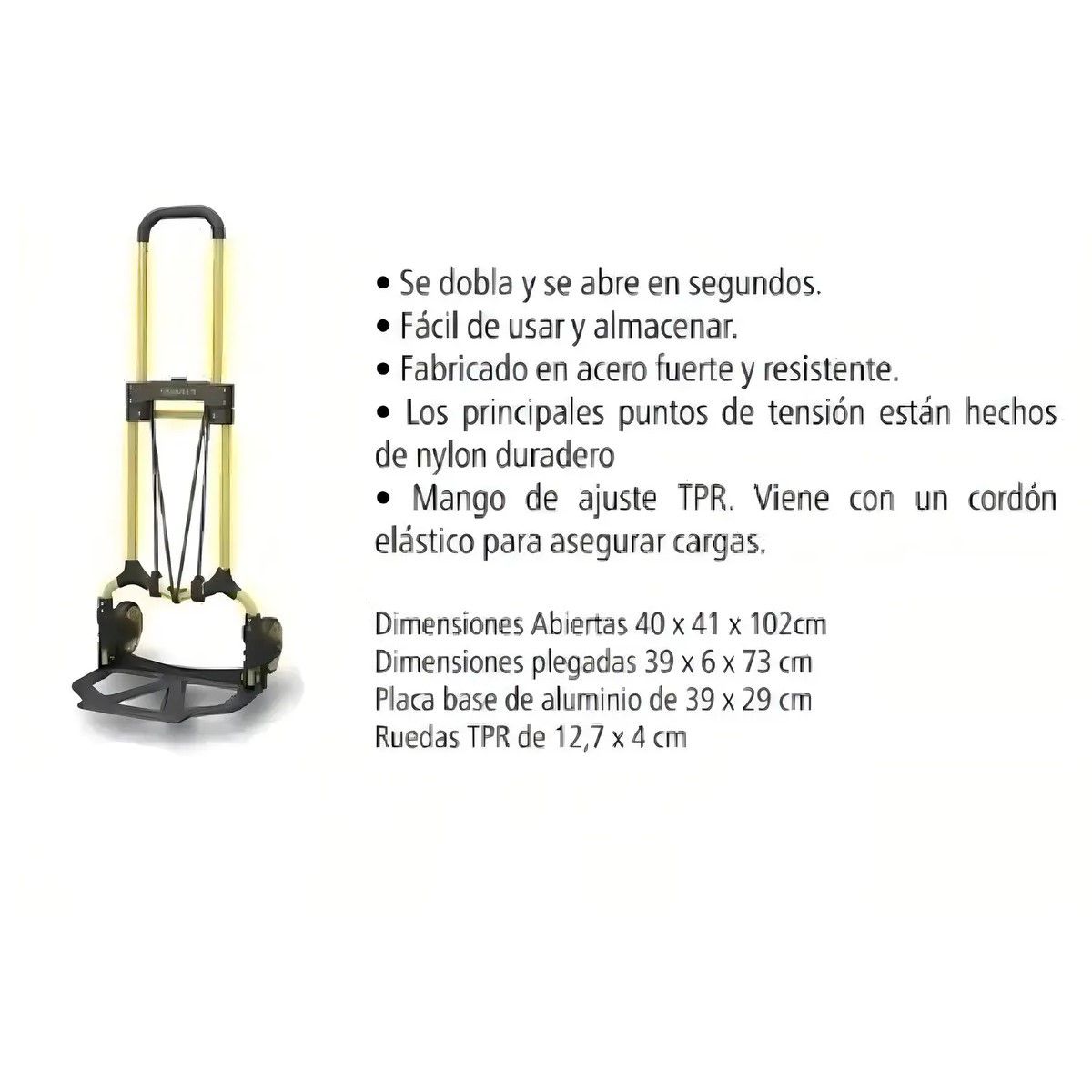 GENERICO - Carro De Mano Plegable Stanley Amarillo 70 Kg BELUG