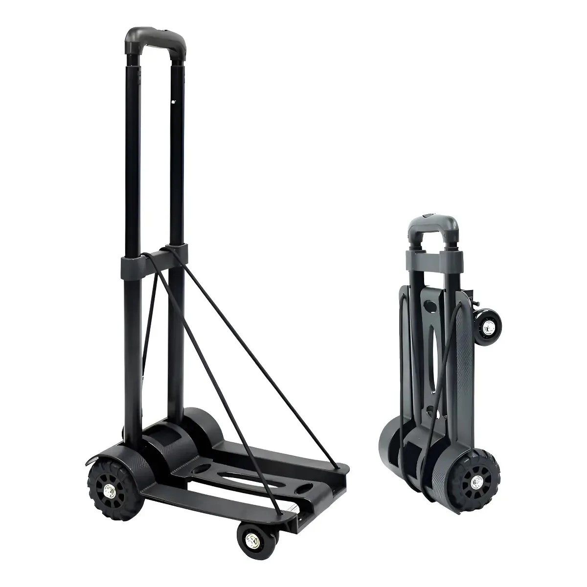 GENERICO - Carrito Multifuncional Plegable Equipaje Carga Con 4 Ruedas Negro BELUG