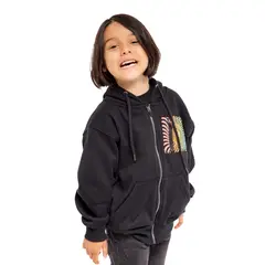 SPITFIRE - Polerón con cierre y capucha para niños trippy swirl negro