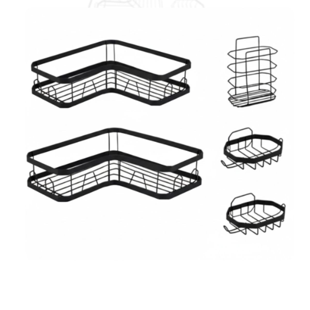 GENERICO - Set 5 Piezas Esquinero Organizador Ducha Baño Con Adhesivos