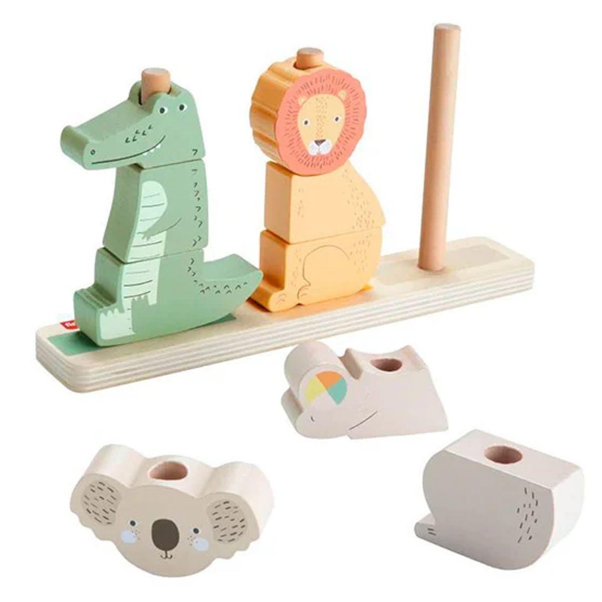 FISHER PRICE - Juguete Animalitos Apilables de Madera Fisher Price