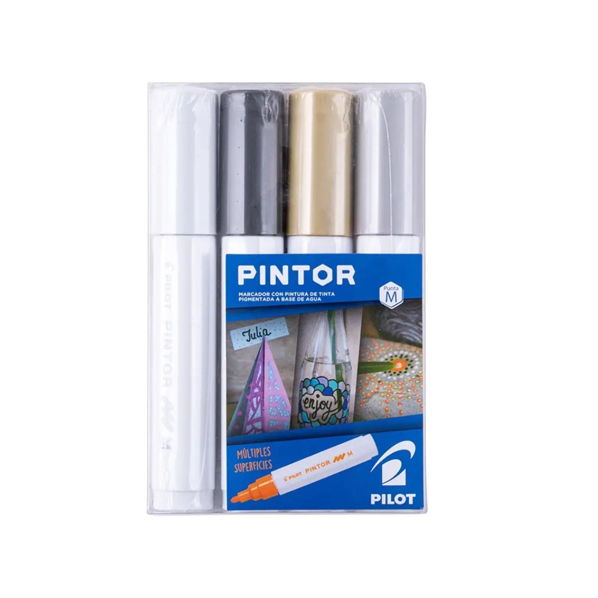 PILOT - Plumones Acrílicos Marcadores Pintor Pilot Punta 4,5mm 4uni