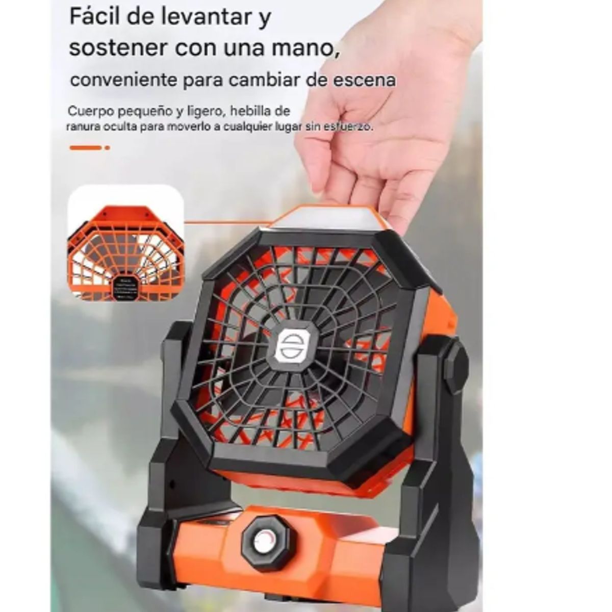 GENERICO - Ventilador Portátil Camping Acampar Recargable Usb Luz Led
