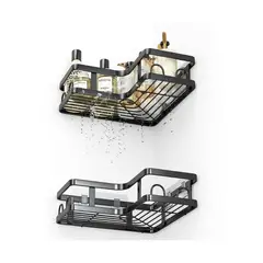 GENERICO - Estante Esquinero Baño Ducha Organizador Negro 5 Piezas