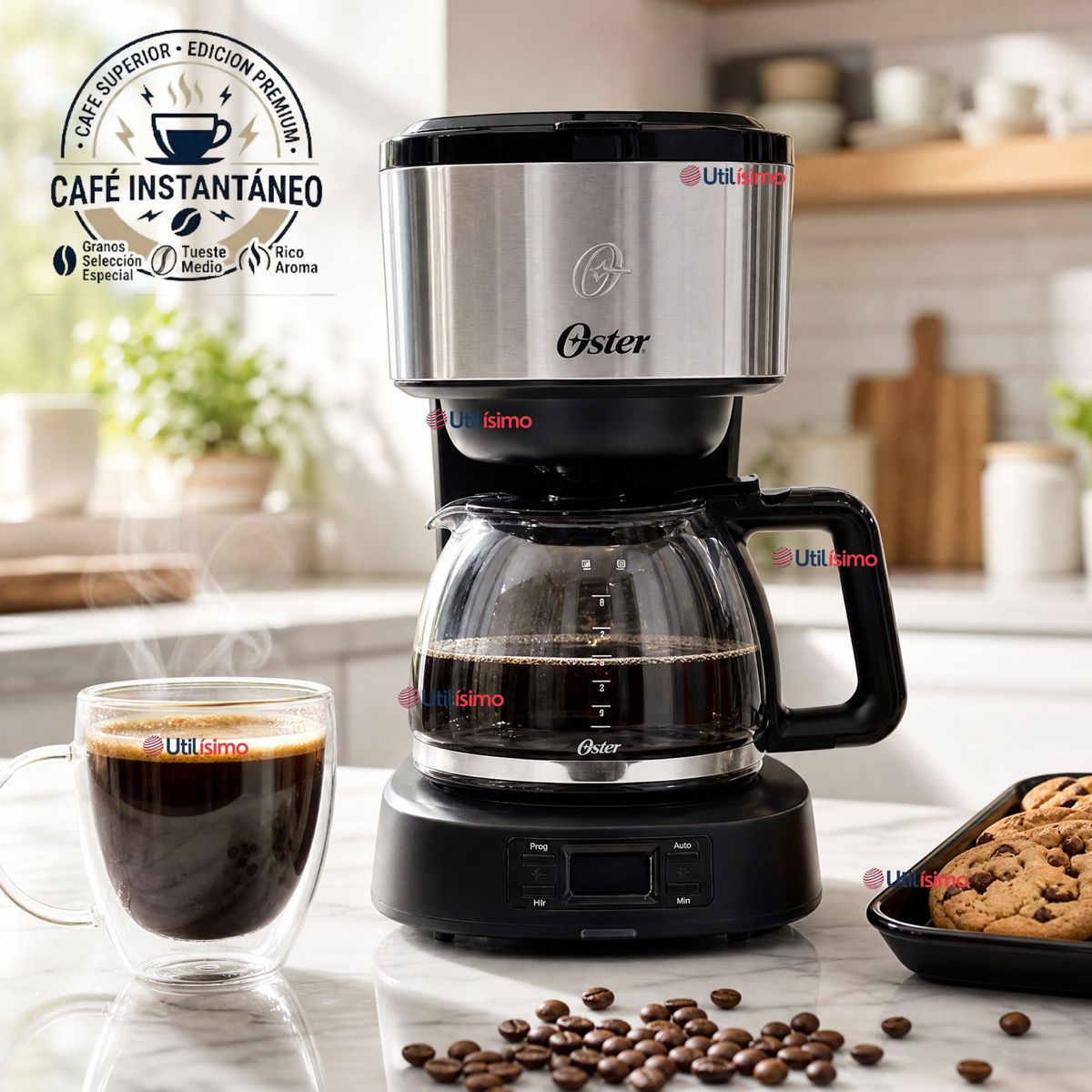 OSTER - Cafetera programable Oster® 8 tazas en acero inoxidable BVSTDC10SS