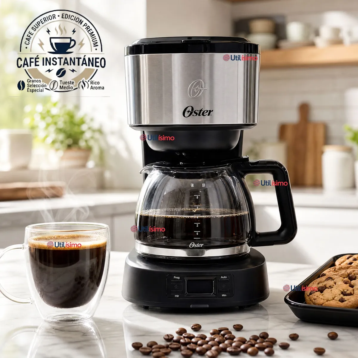 OSTER - Cafetera programable Oster® 8 tazas en acero inoxidable BVSTDC10SS