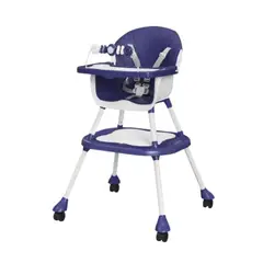 GENERICO - Silla De Comer Bebe Periquera Alta Multifuncional 5 En 1 Azul