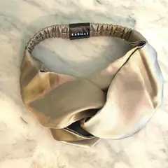 KARMAS - Cintillo Diadema de Seda Mulberry Gris